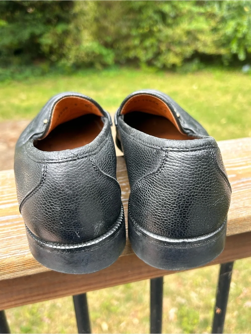 Ferragamo Gancini Bit Loafers Black Pebbled Leather 8.5
